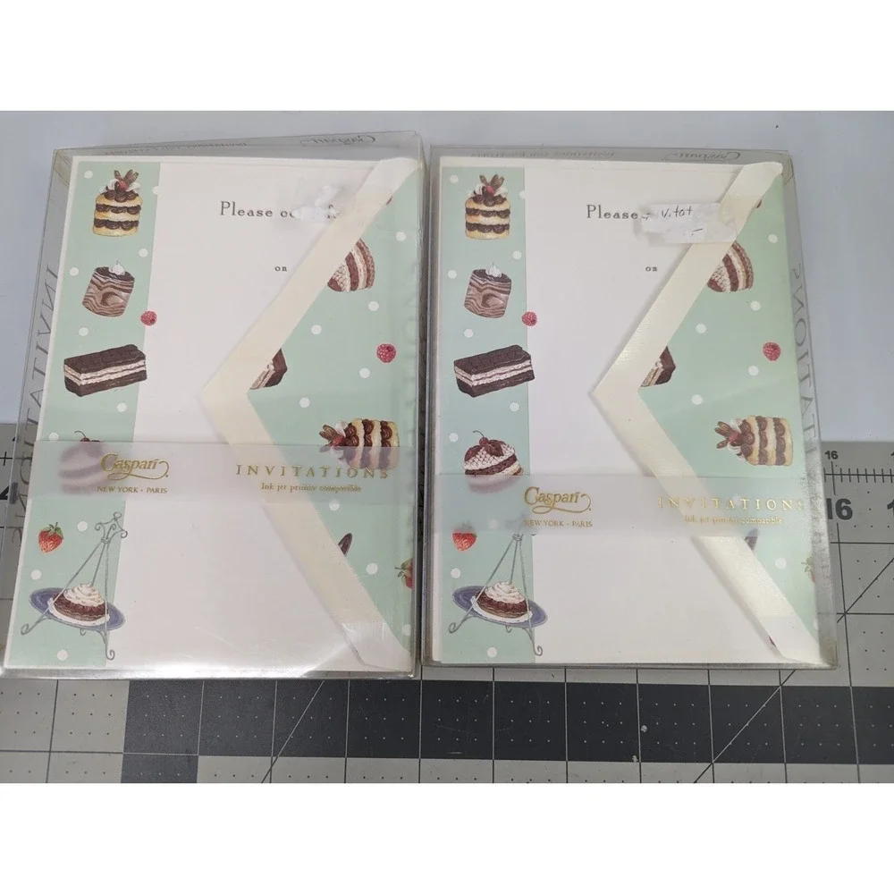 Caspari Party Invitations Chocolat Pamela Gladding 5x7 16 Total